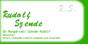 rudolf szende business card